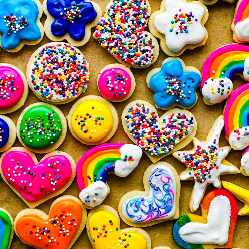 Rainbow Sugar Cookies With Royal Icing