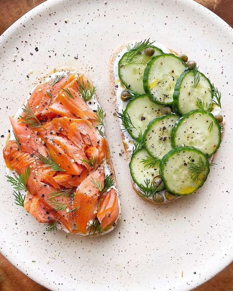 Smoked Salmon Cucumber “Toast”