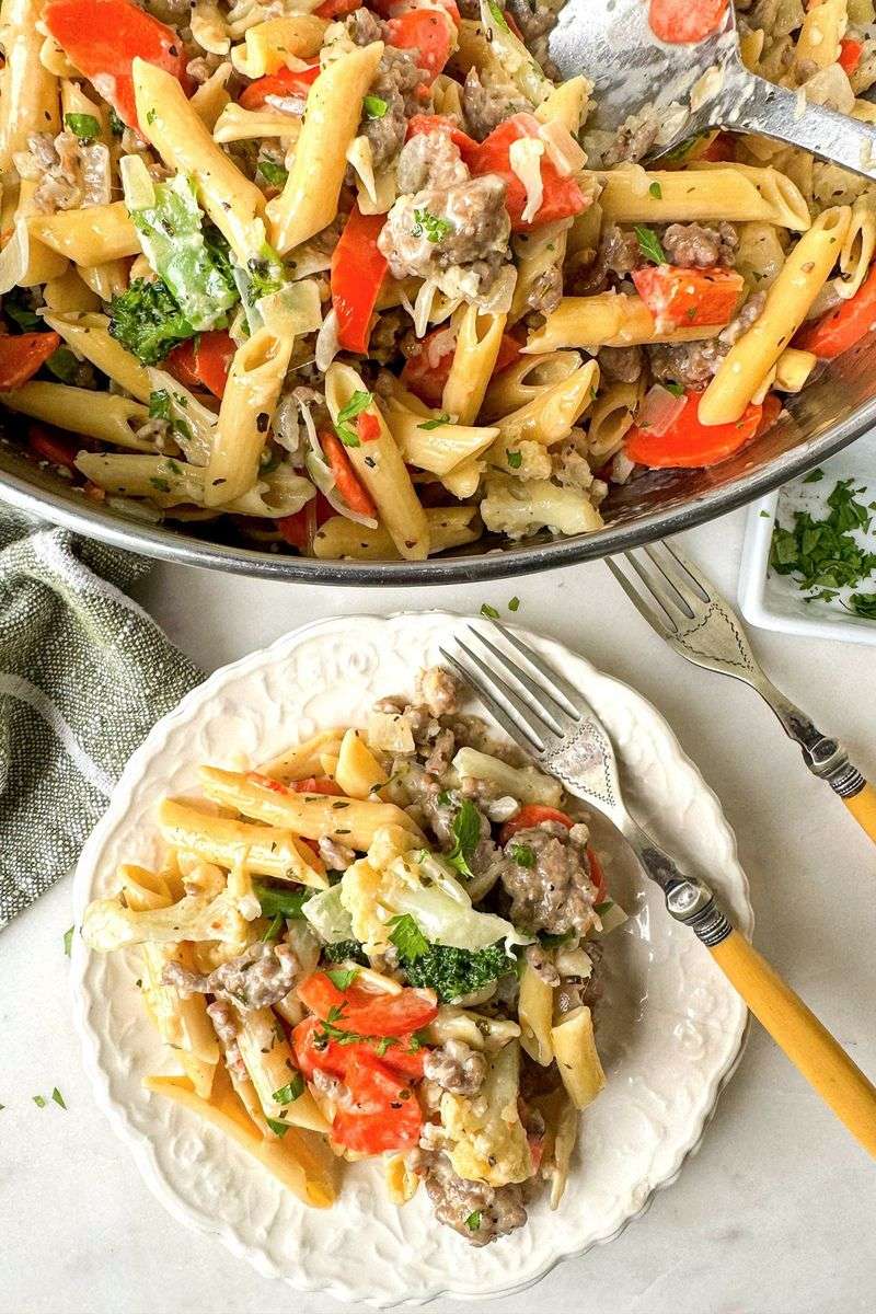 Pasta Primavera (real fridge clean-out style)