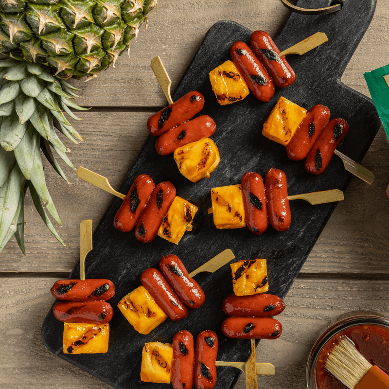 Little Smokies Skewers With Cheese Cubes