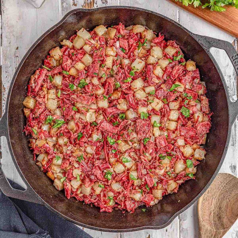 Spam-style canned meat hash