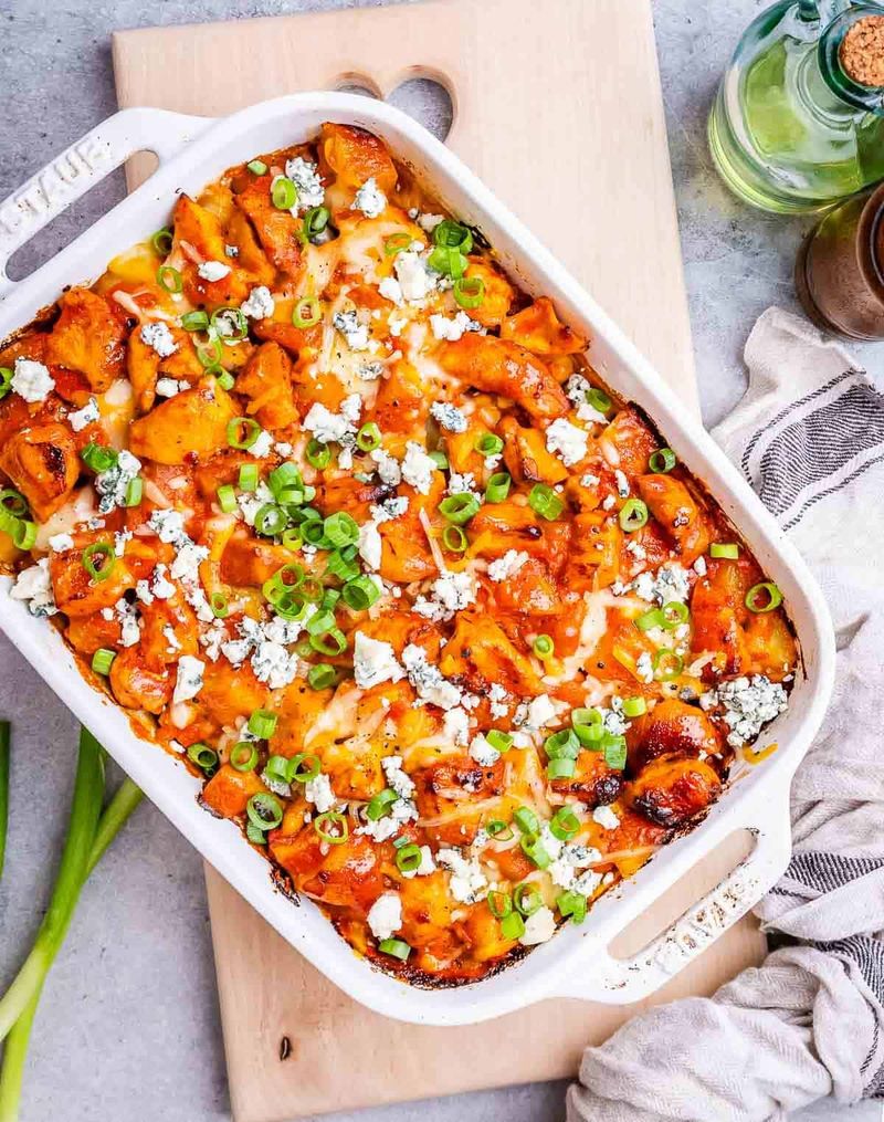 Buffalo Chicken Potato Casserole