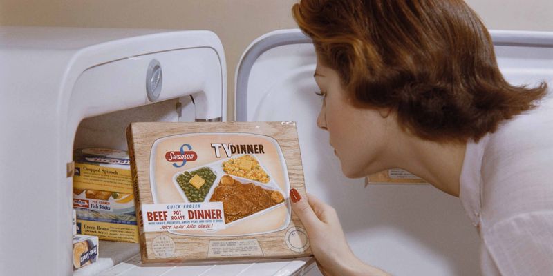 TV Dinners On Compartment Trays