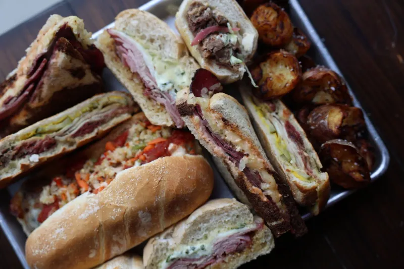 $13 sandwich at Bare Bones Butcher