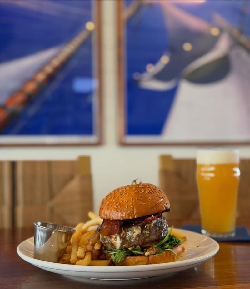 Midnight Blue Cheeseburger at Harbor & Hearth