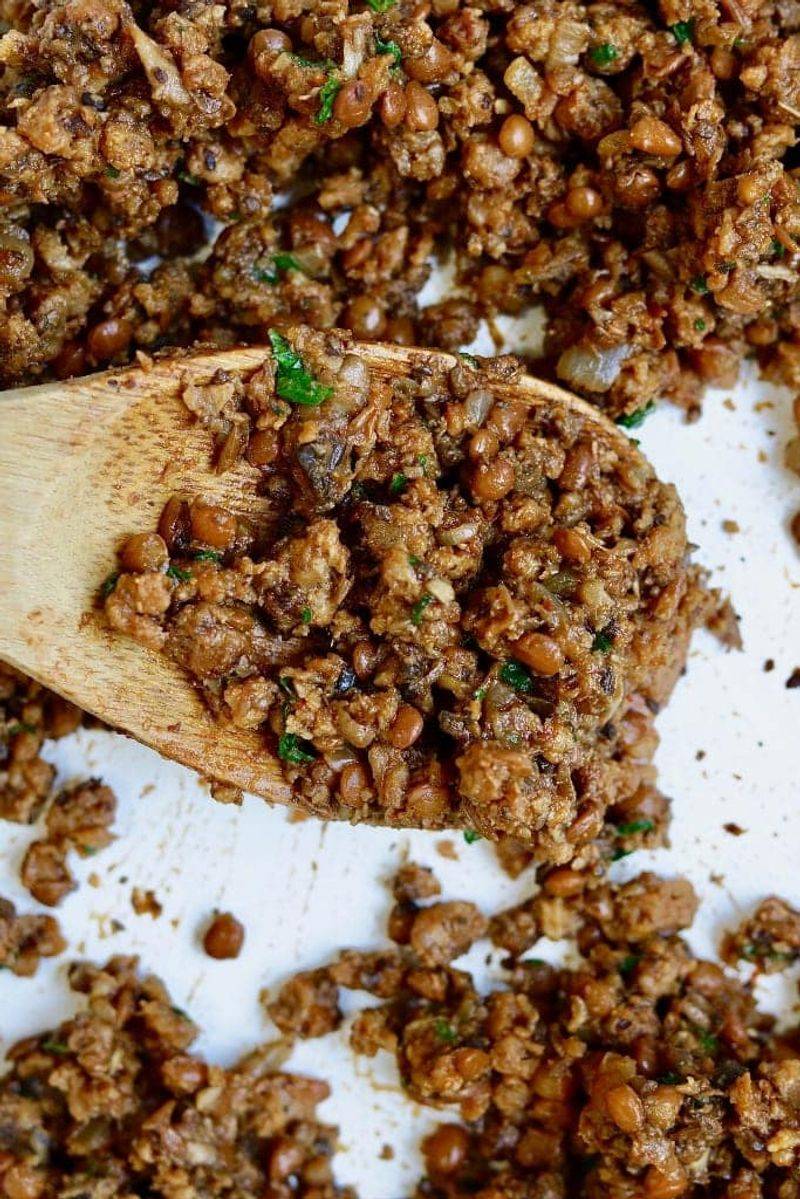 Plant-based ground “beef” crumbles
