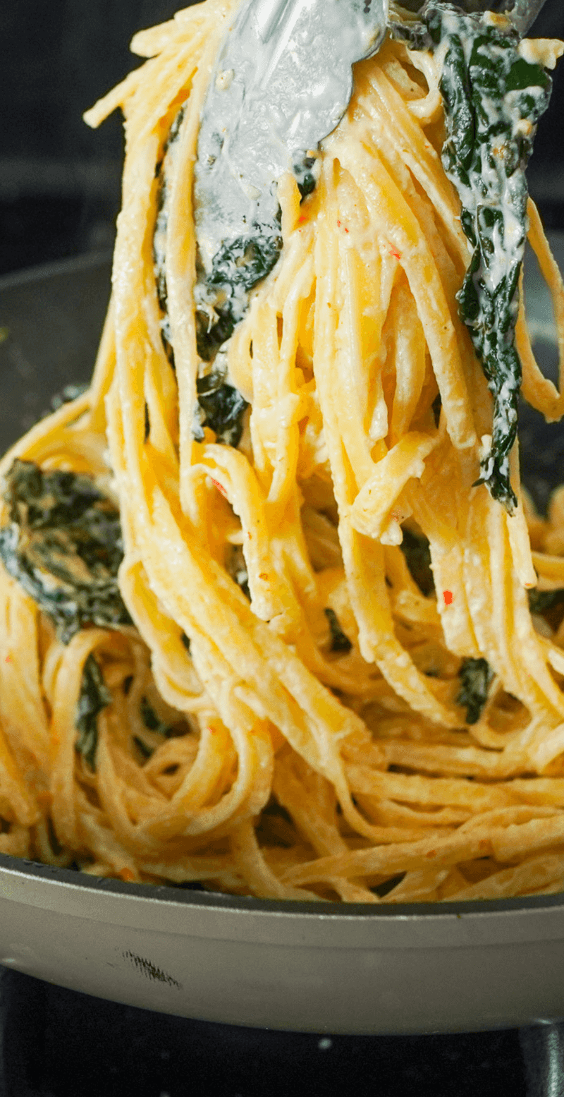 Creamy Sunflower Seed Alfredo Pasta