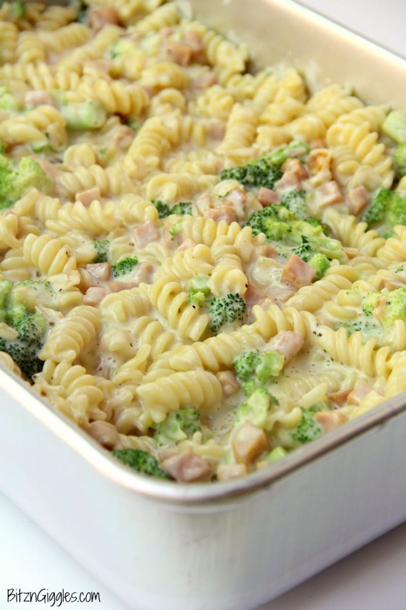 Ham and Broccoli Alfredo Bake