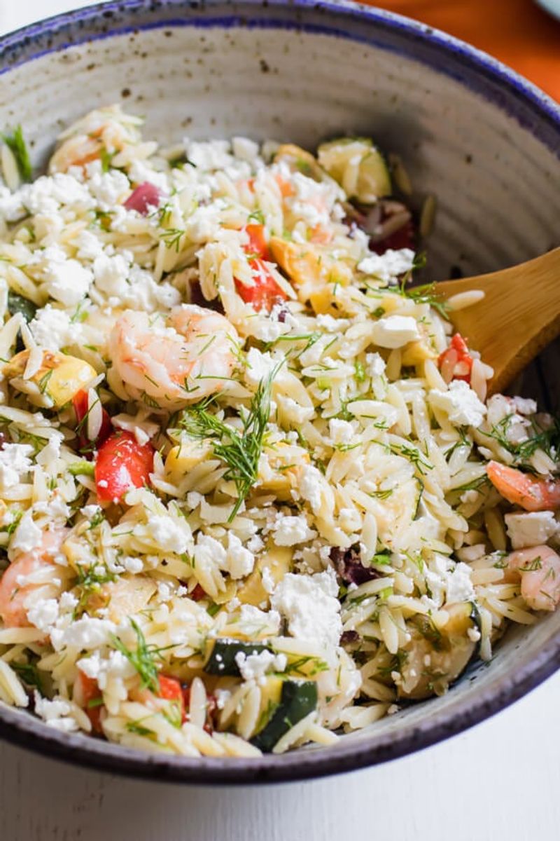 Lemony Orzo With Roasted Shrimp