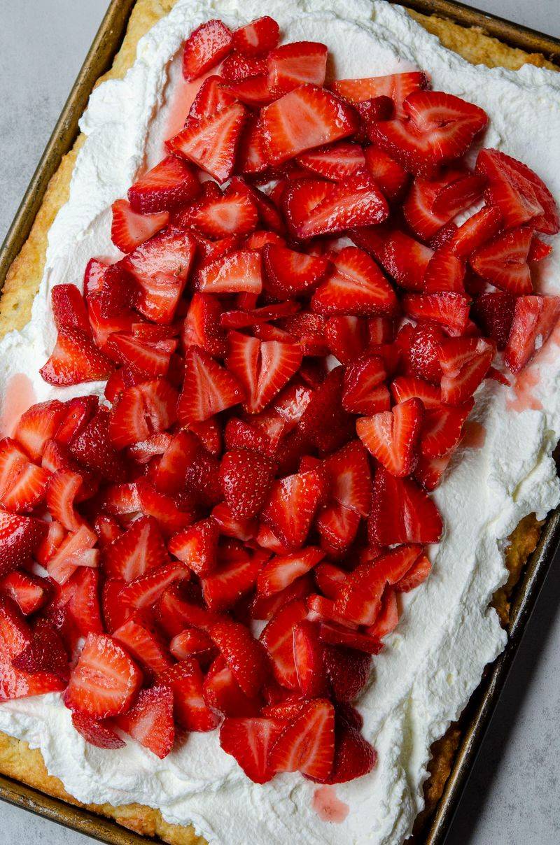 Roasted Strawberry Shortcake Slab