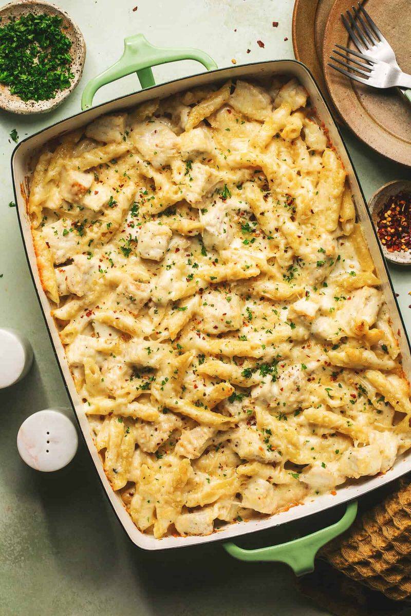 Chicken Alfredo Pasta Bake