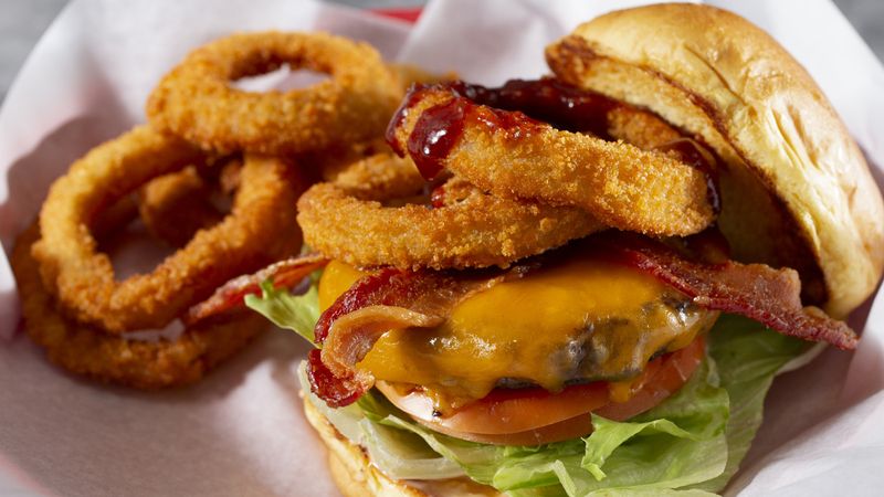 Onion Rings + a burger
