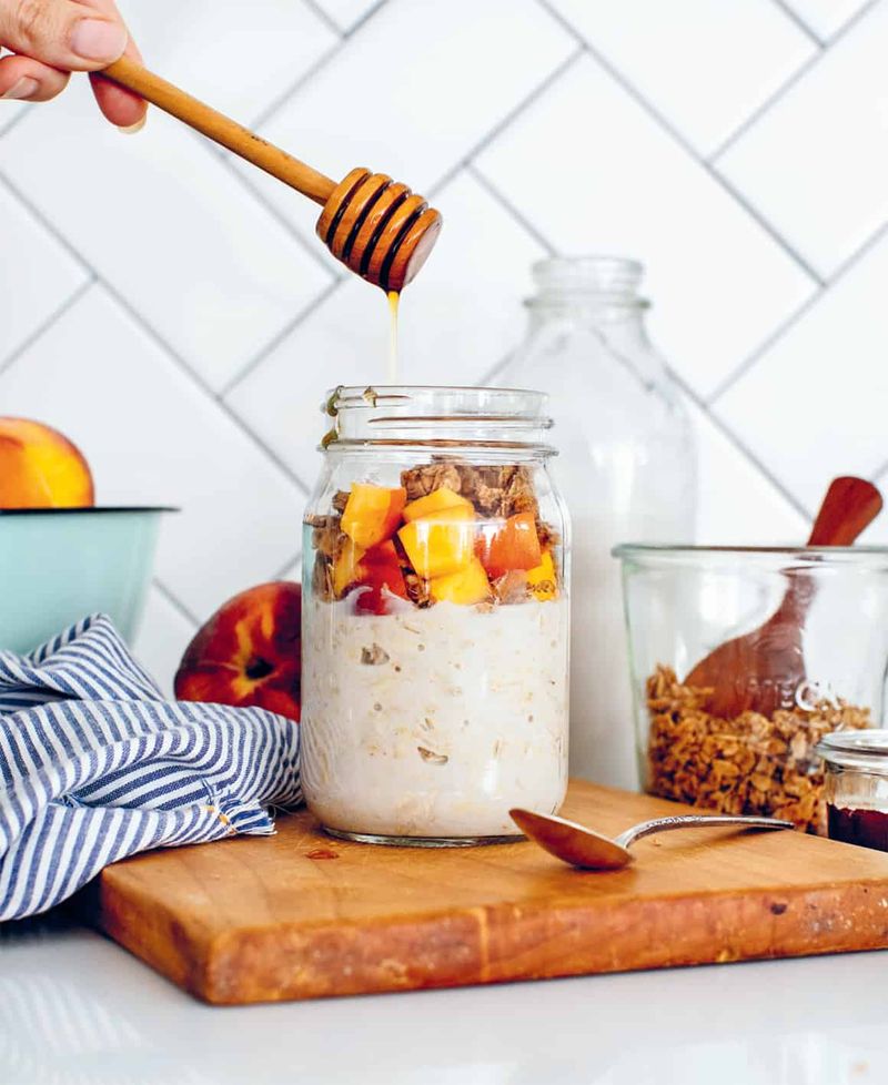 Peaches And Cream Overnight Oats