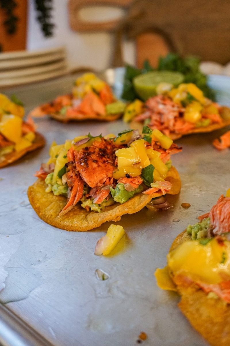 Citrus Chipotle Grilled Salmon Tostadas