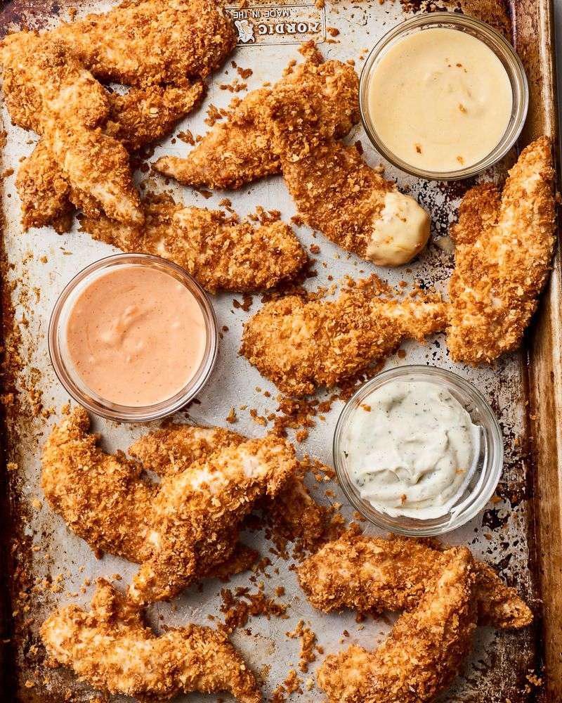 Chicken Tenders With A Fancy Dip Trio