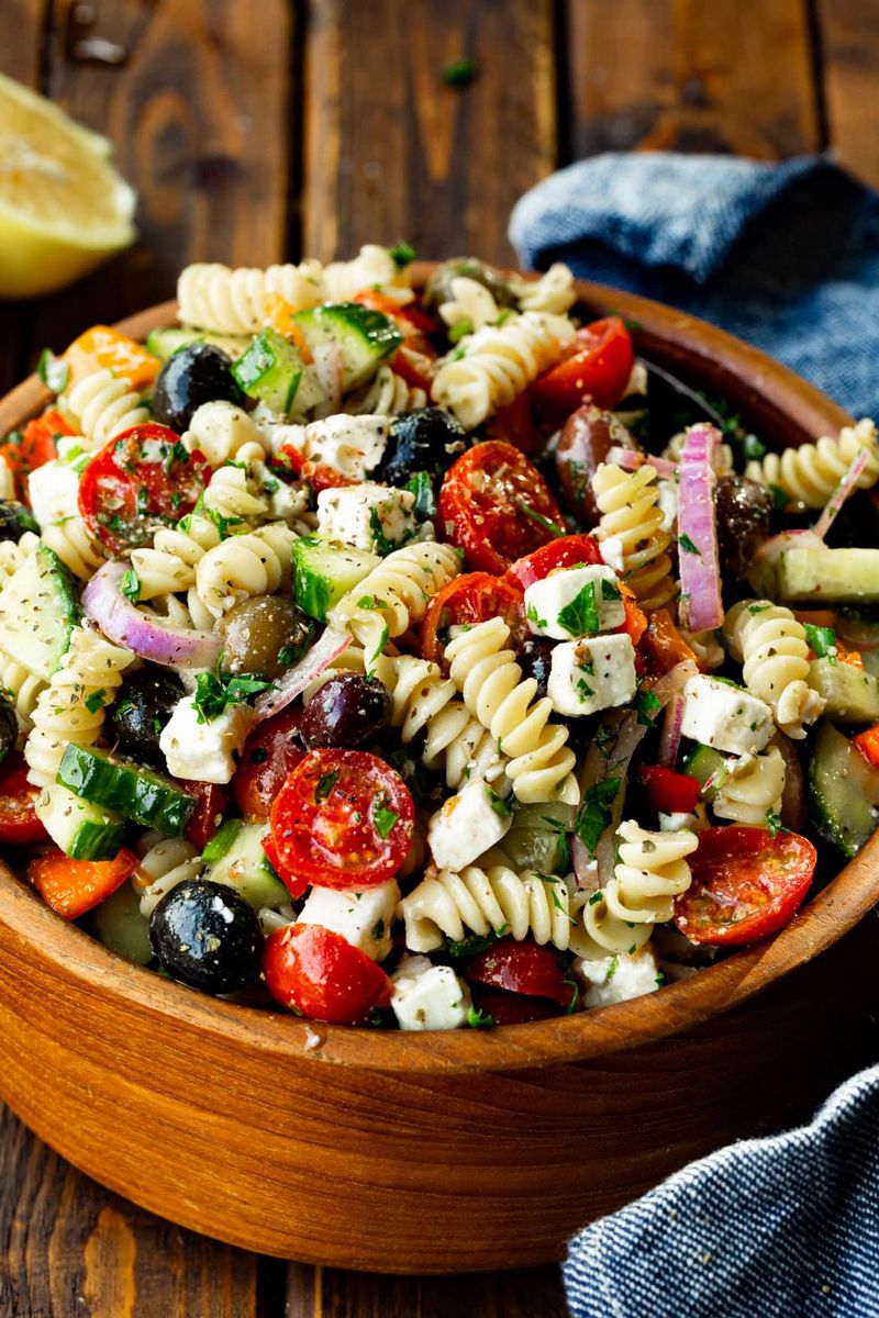 Greek Pasta Salad With Oregano Vinaigrette
