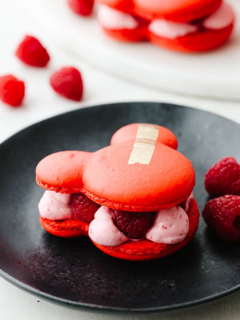 Raspberry Rose Mickey Macaron