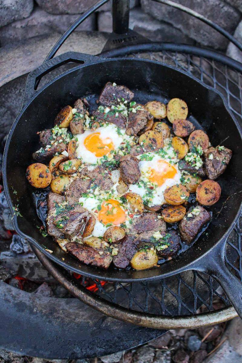 Steak and Potato Campfire Skillet