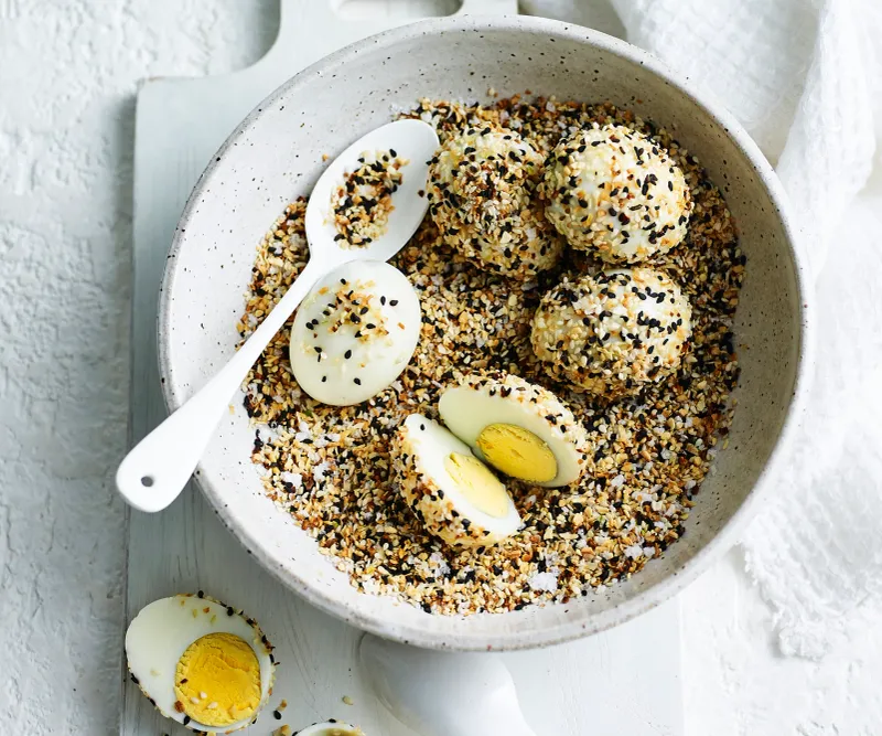 Hard-Boiled Eggs With Everything Seasoning