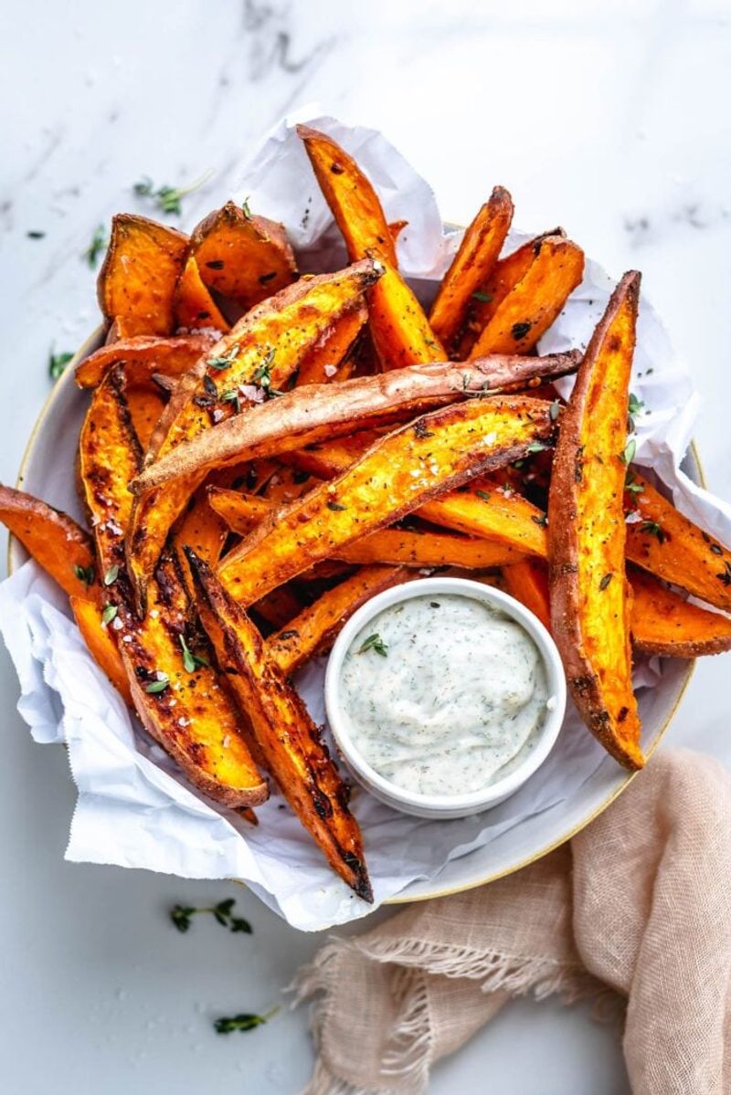 Swap fries for baked sweet potato wedges