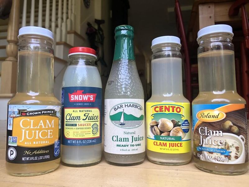 Draining and throwing away the clam juice