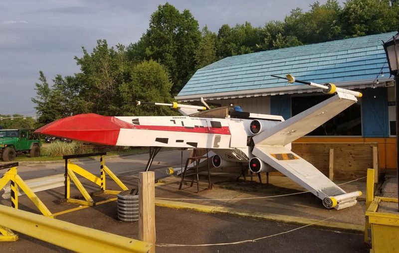 An X-Wing Fighter Parked Out Front