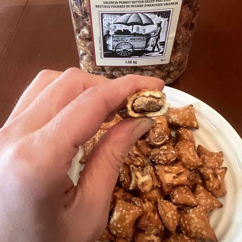Peanut butter filled pretzels