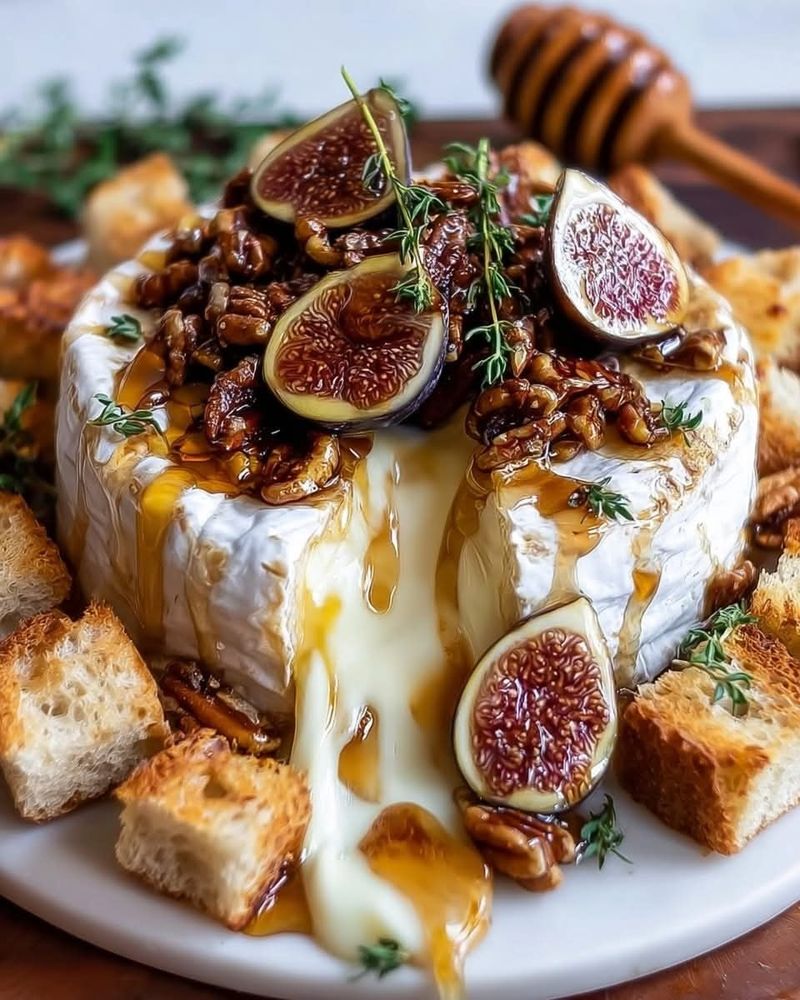 Double-cream brie with honey