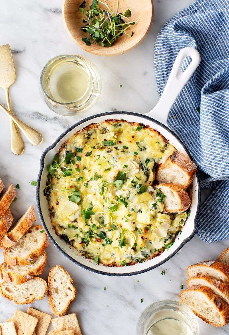 Spinach Artichoke Dip with Broccoli Florets