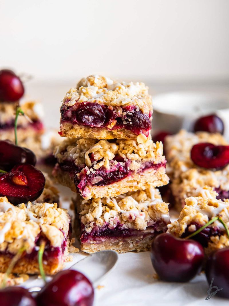 Cherry Almond Crumble Bars