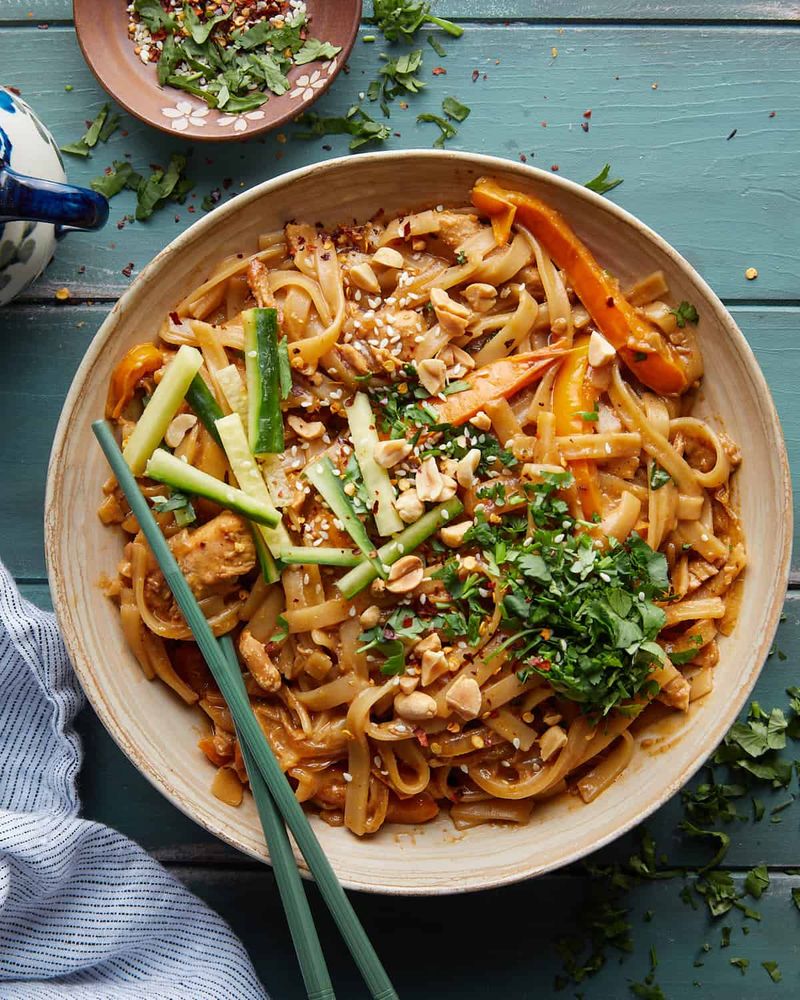 Spicy Peanut Noodles With Chicken or Tofu