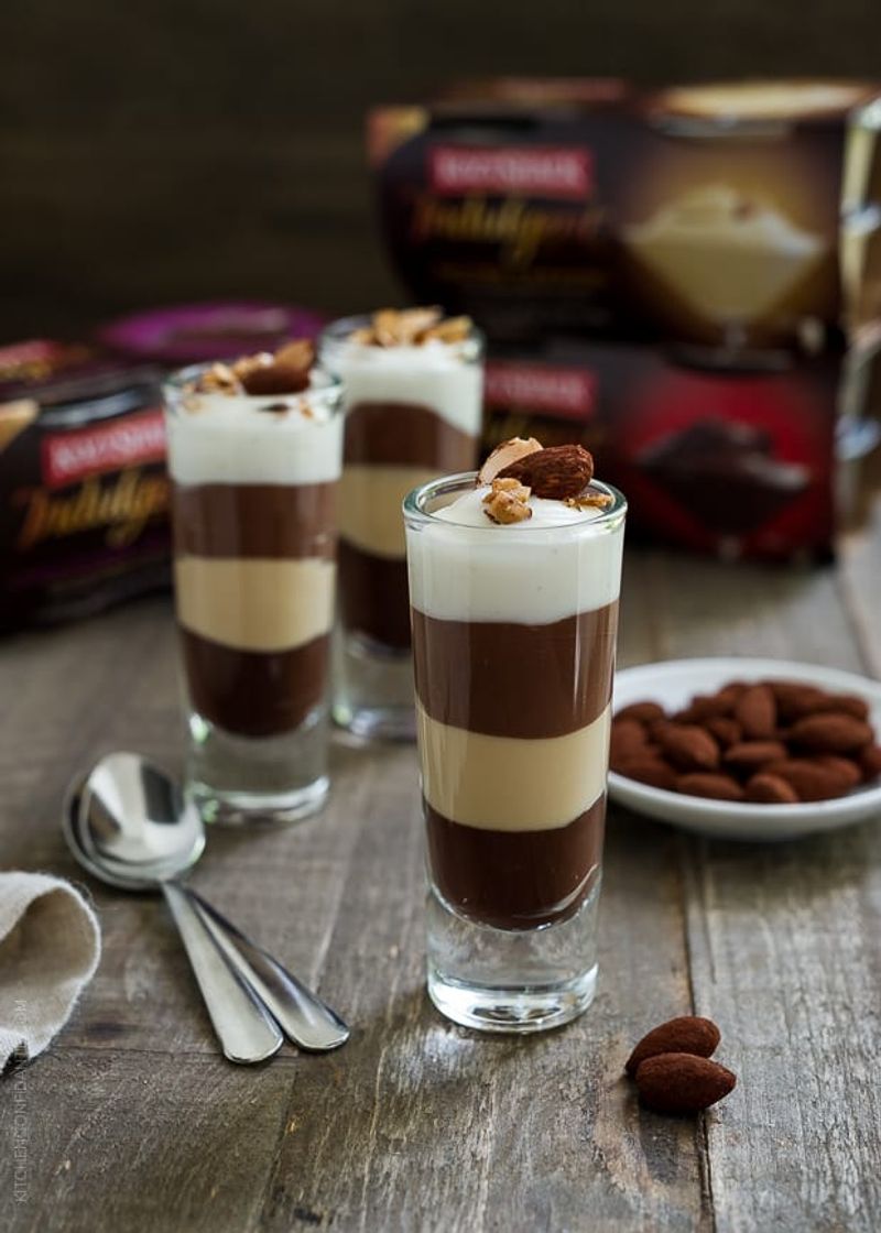 Layered Vanilla and Chocolate Pudding Cups