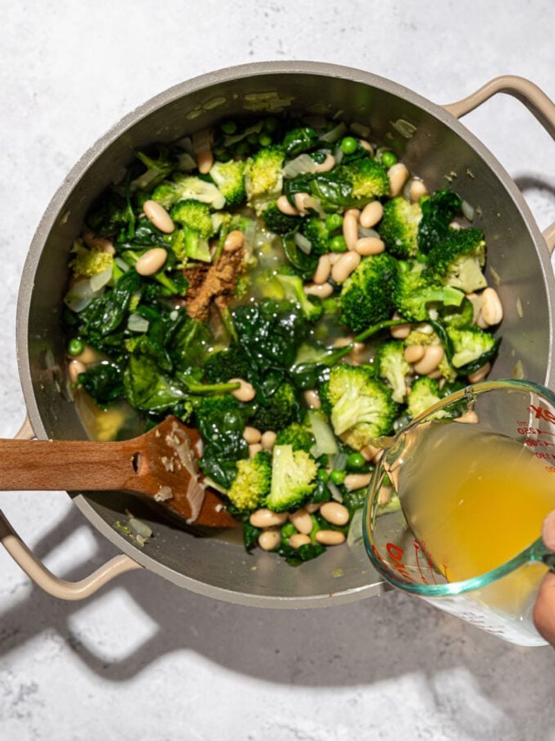 Make a mixed greens soup