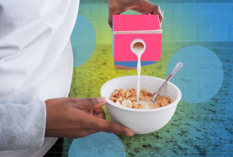 High-protein cereal and milk