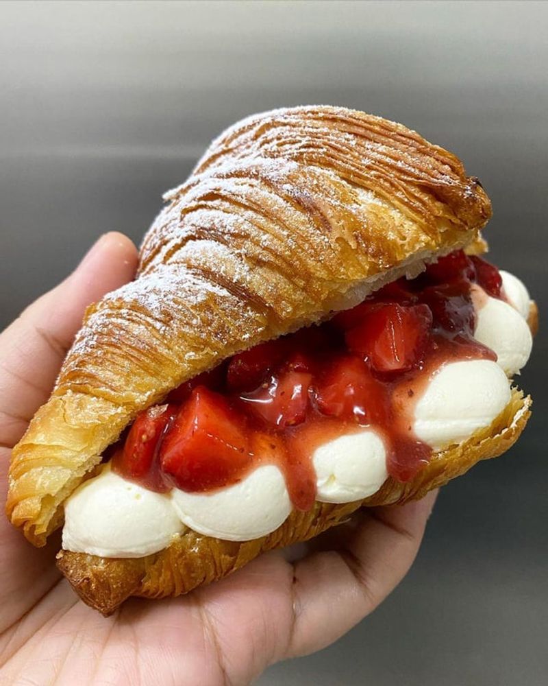 Strawberry shortcake croissant