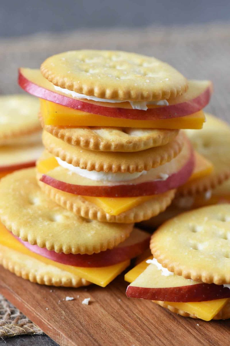 Cheese and Crackers with American Cheese Slices