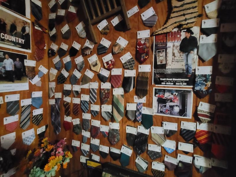 Cowboy-Themed Decor With Cut Neckties on the Wall