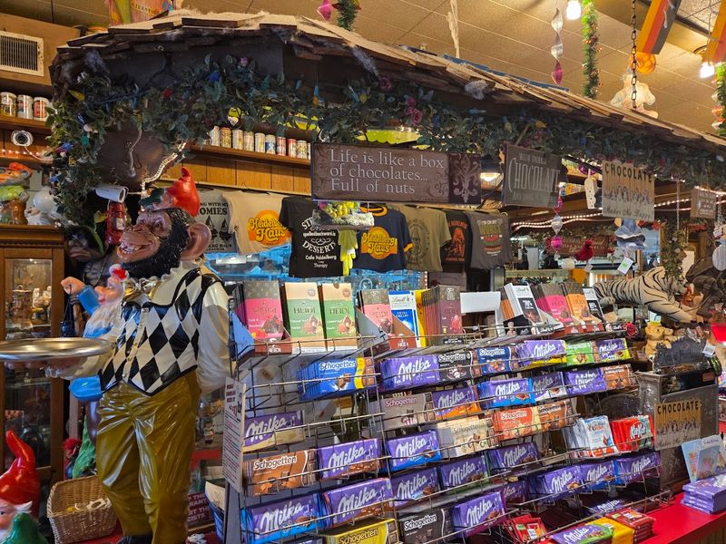 It feels like a bakery, cafe, gift shop, and mini German market at once