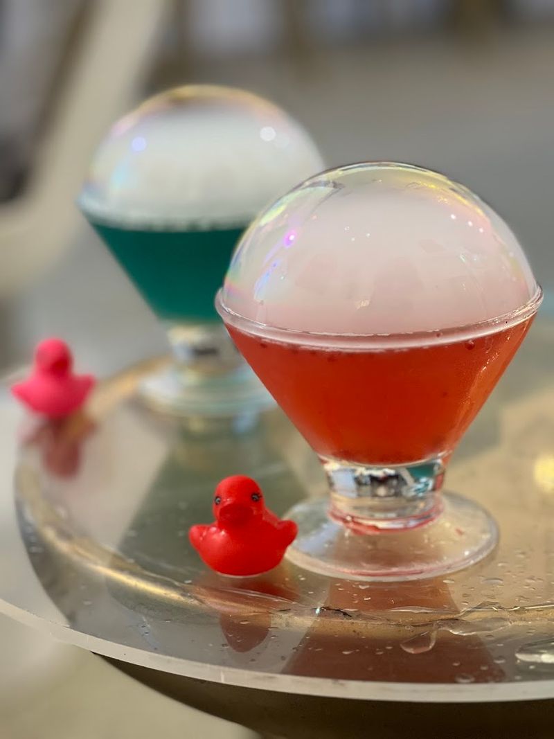 Specialty Drinks With Smoke and Bubble Effects