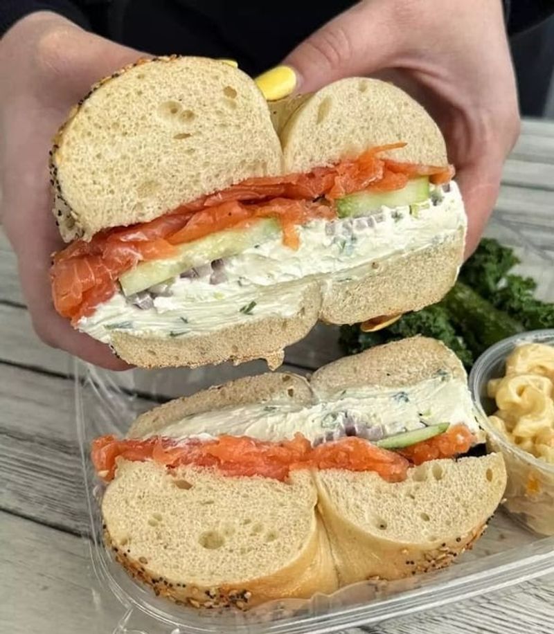 Everything Bagel With Scallion Cream Cheese