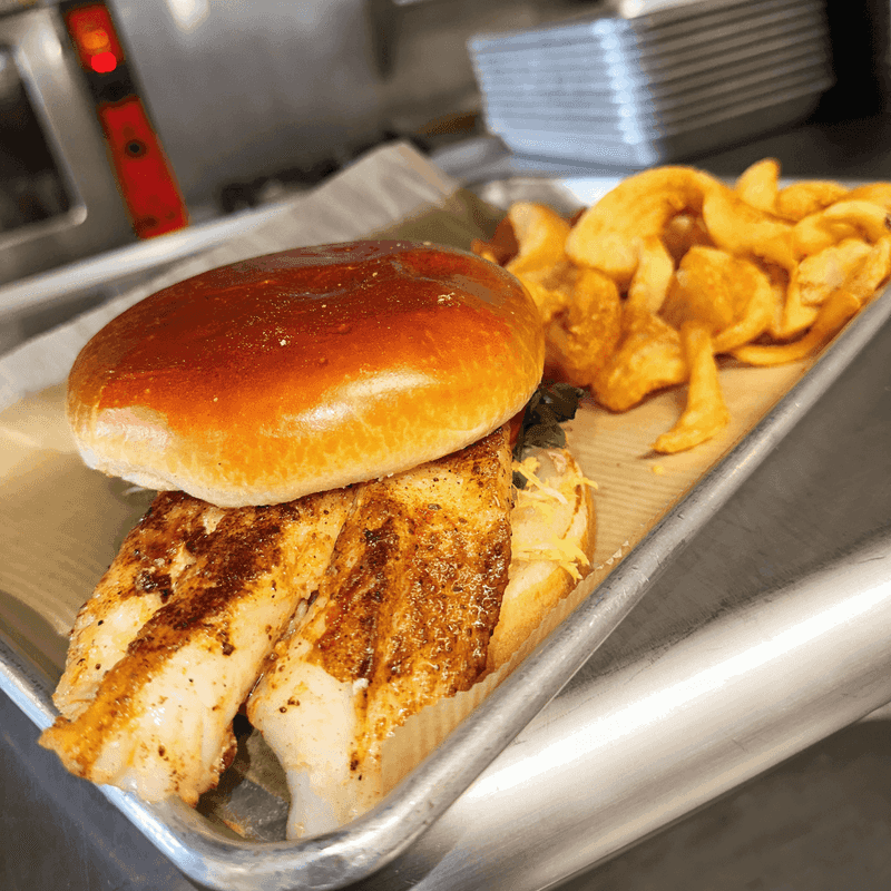 Blackened Grouper Sandwich That's Legitimately Huge