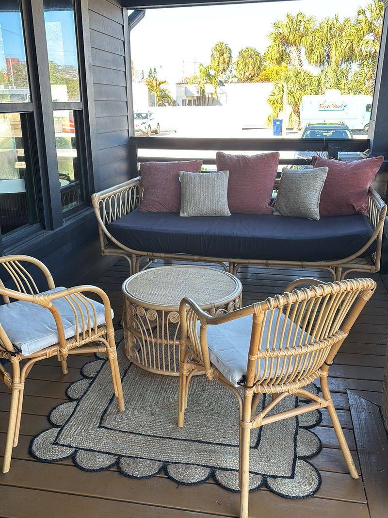 A House With Patio Seating and Board Games