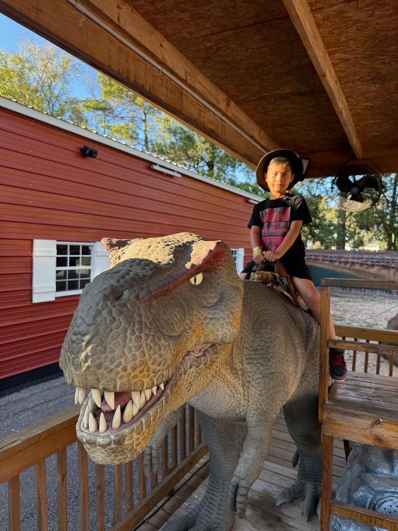Rideable Dinosaurs and Scooters Throughout the Park