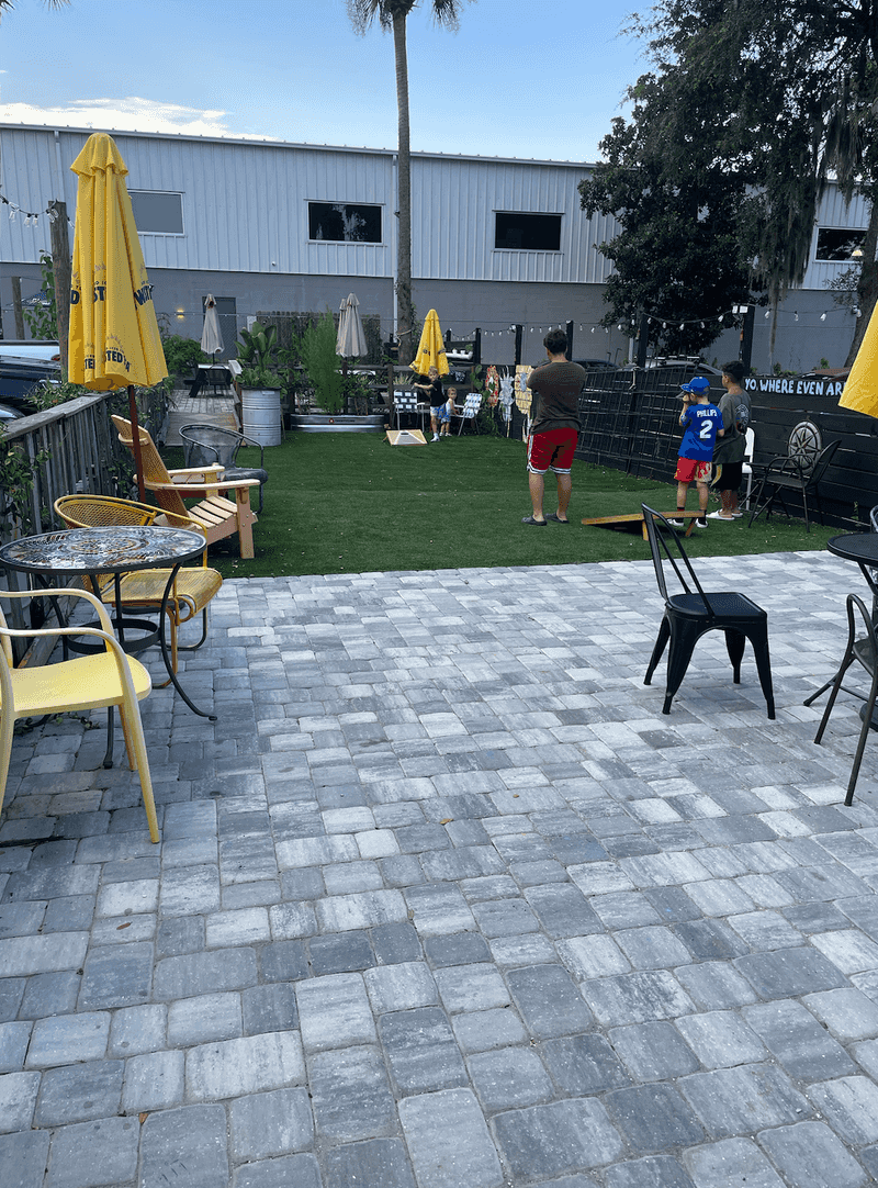 Indoor And Outdoor Spaces With Cornhole