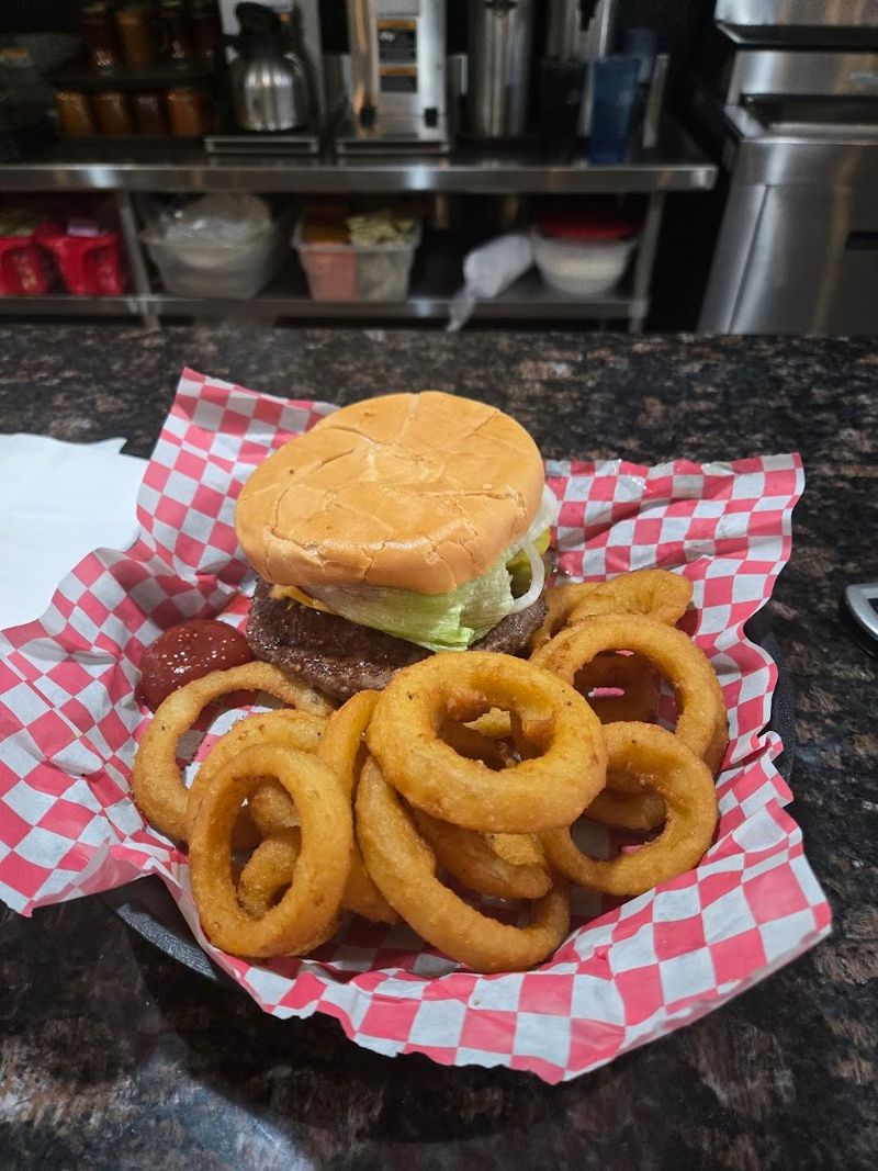 The Beloved Burger and Onion Rings