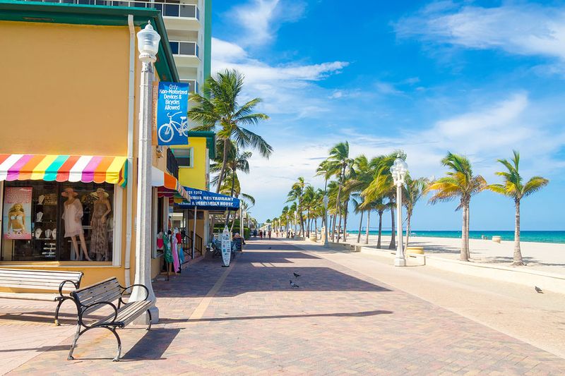 Take a sunset stroll on Hollywood Beach Broadwalk (Hollywood)