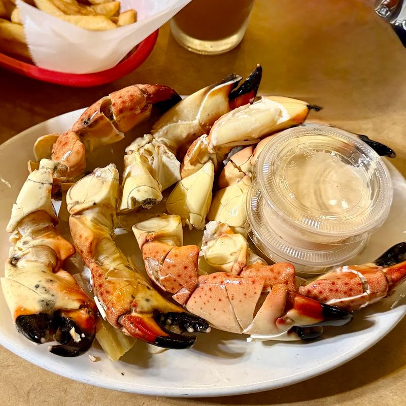 Stone Crabs Served Cold and Cracked Fresh Daily