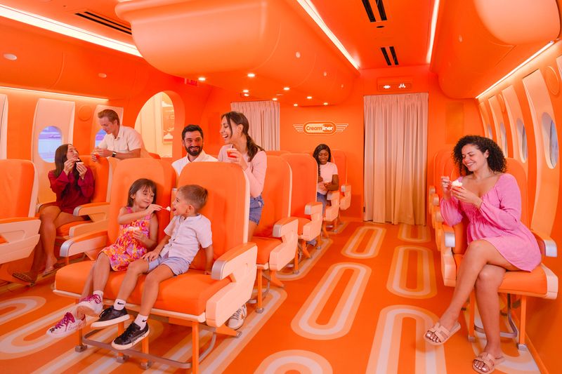 Interactive Airplane Experience With In-Flight Ice Cream Service
