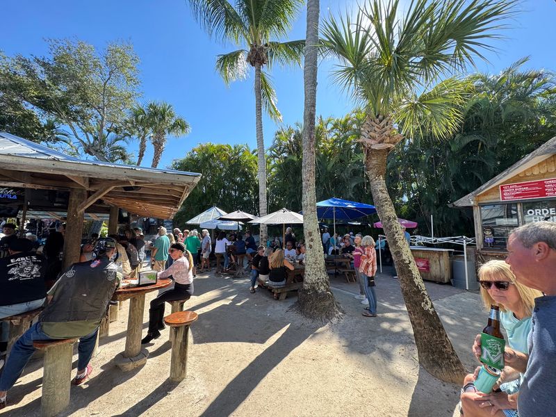 Outdoor Tiki Bar with Toes in the Sand