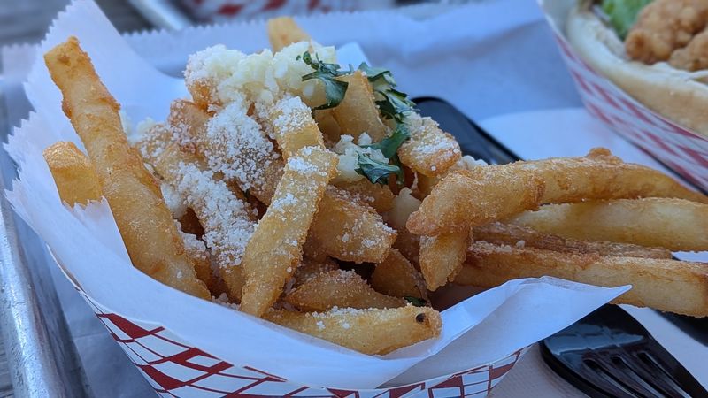 Onion Rings and Garlic Parmesan Fries
